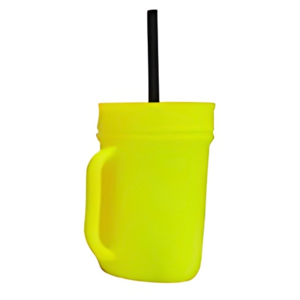 VASO CON ASA PLENA C/TAPA SORBETE
